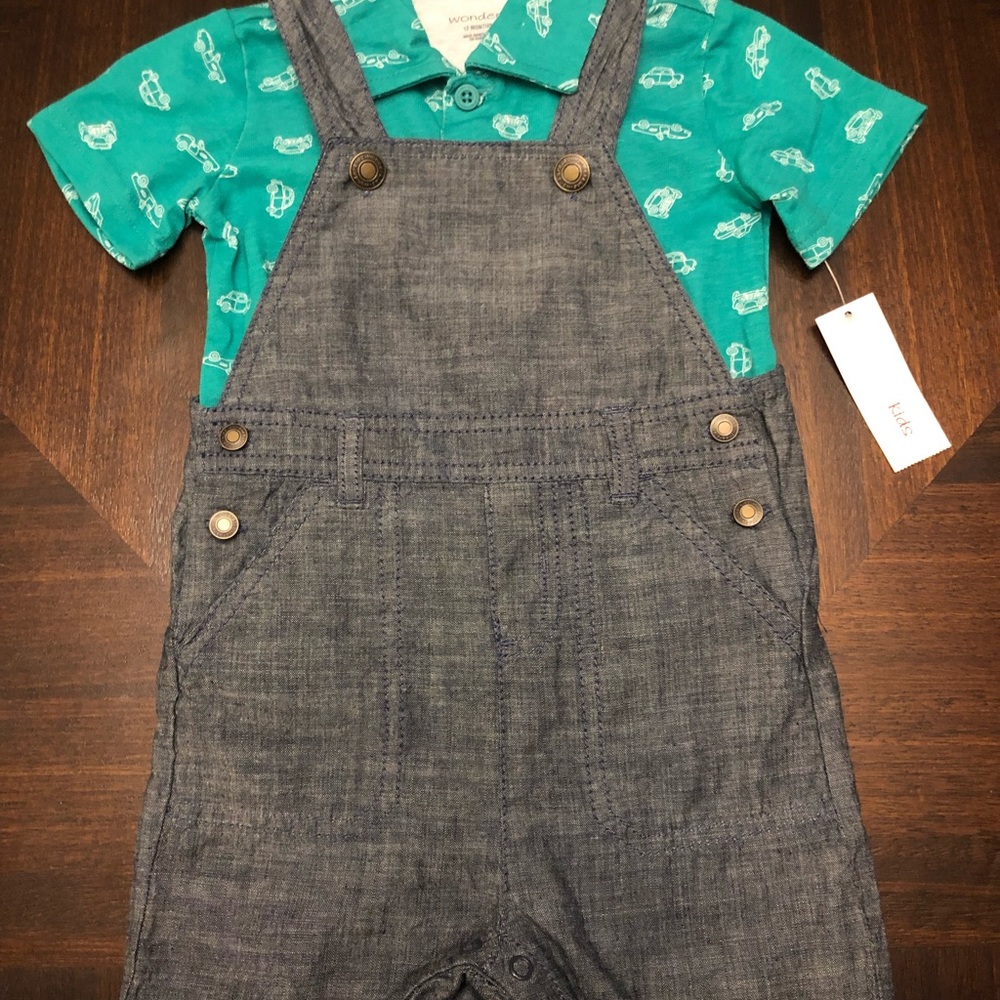 NWT overalls and shirt set